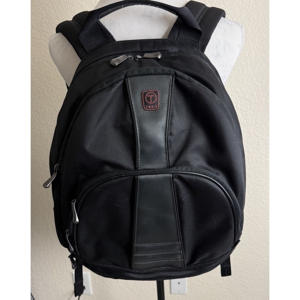 Tumi Tech Backpack Black Ballistic Nylon Rucksack Travel Laptop Carry On Durable - Picture 1 of 15